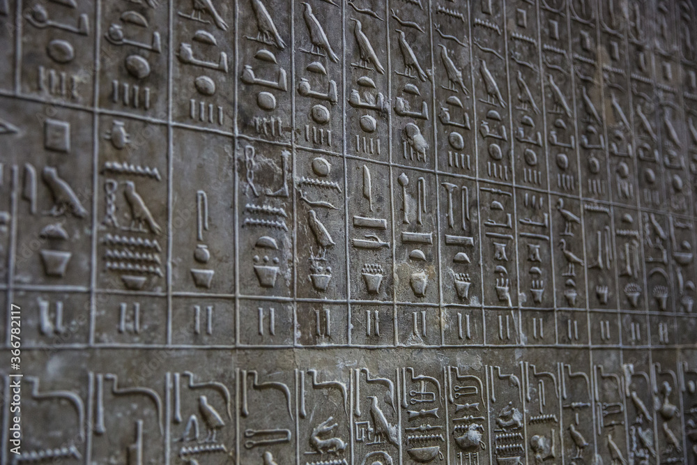 Heiroglyphs and architecture of the Ancient Egyptian era