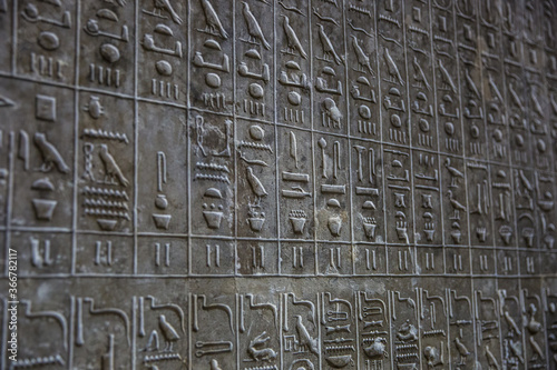Heiroglyphs and architecture of the Ancient Egyptian era