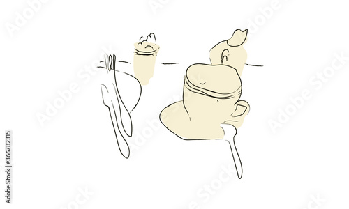 Canvas Print Dans le café