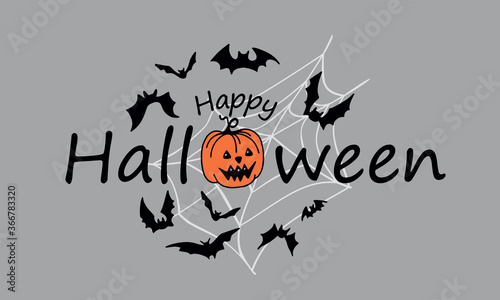 happy halloween text. Banner. Vector. Design concept of party invitations, greeting cards, posters
