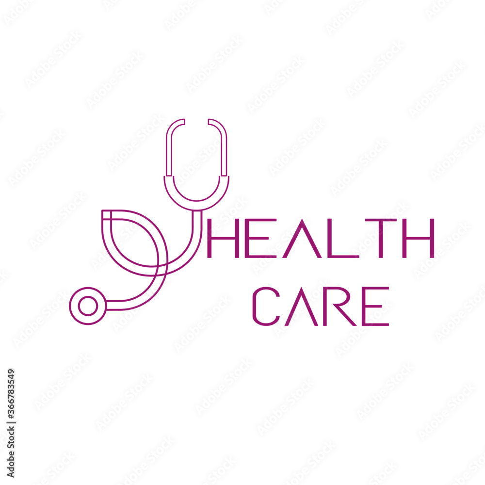 pink  stethoscope vector illustration design for medical and health care perpose company logo symbols.