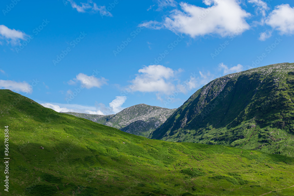 mountain landscape with blue sky