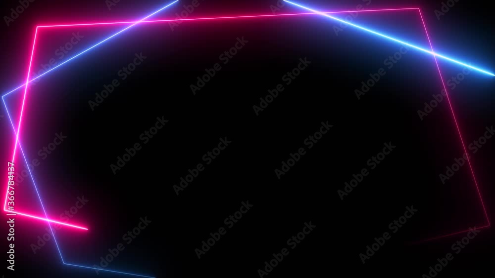 Abstract frame seamless background blue purple spectrum looped animation fluorescent ultraviolet light glowing neon, web neon box pattern LED screens projection technology.