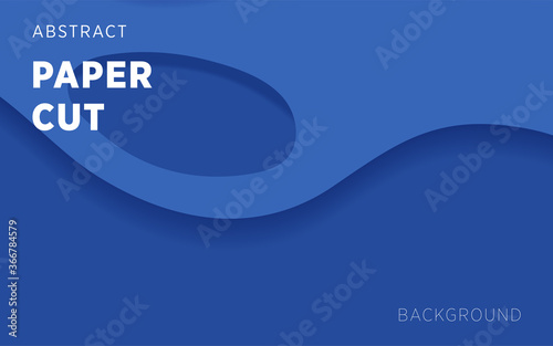 blue abstract paper cut slime background banner design