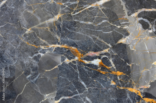 Gold, yellow and white patterned of Dark gray marble pattern (Gold Russia), marble texture for design. © ImagineDesign