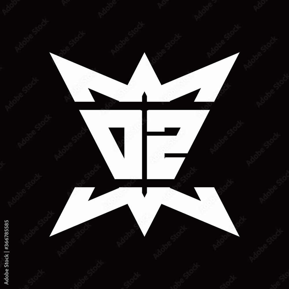 DZ Logo monogram with crown up down side design template DZ Logo monogram with crown up down side design template