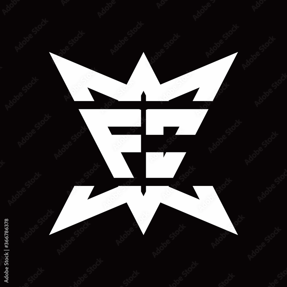 FO Logo monogram with crown up down side design template