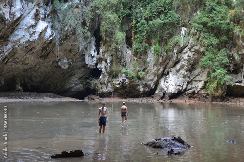 People outdoor exploring the natural surroundings in Railay, Krabi, Thailand