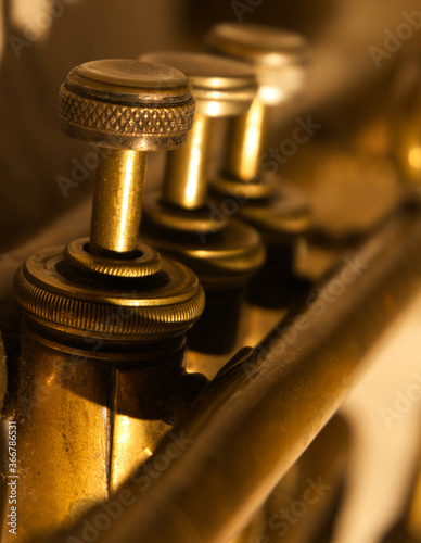 Trumpet piston valve close up