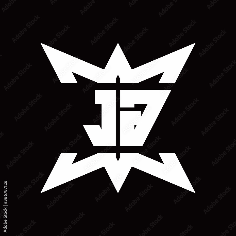 JG Logo monogram with crown up down side design template JG Logo monogram with crown up down side design template