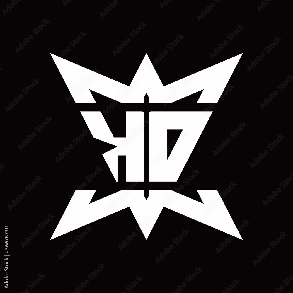 KD Logo monogram with crown up down side design template