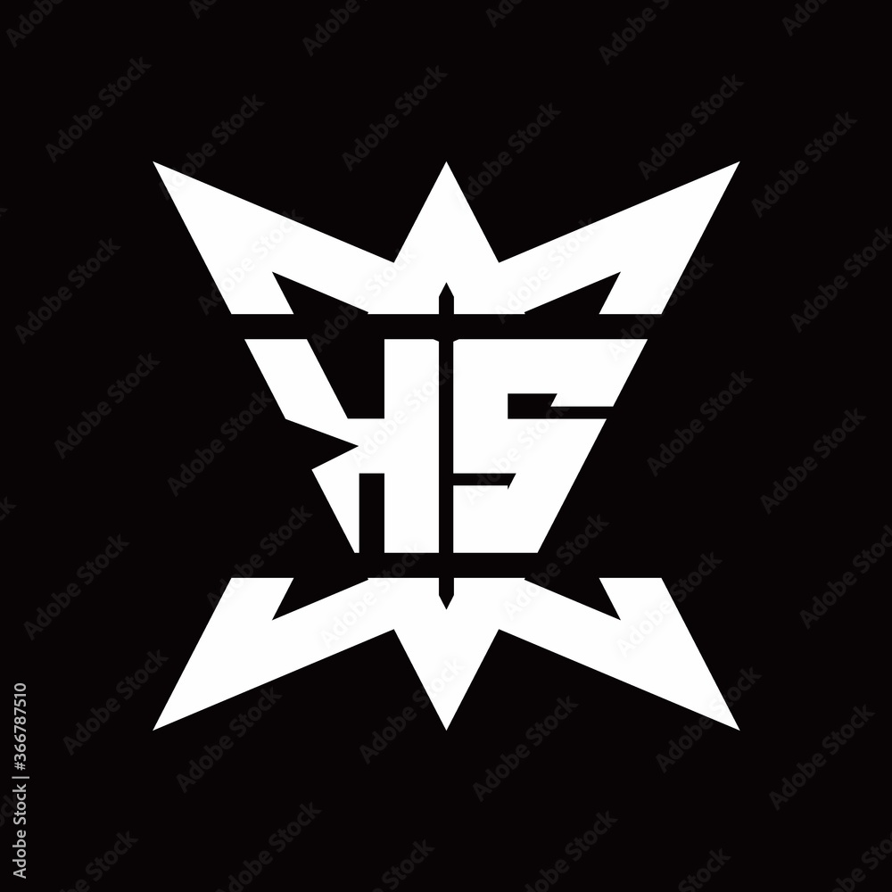KS Logo monogram with crown up down side design template