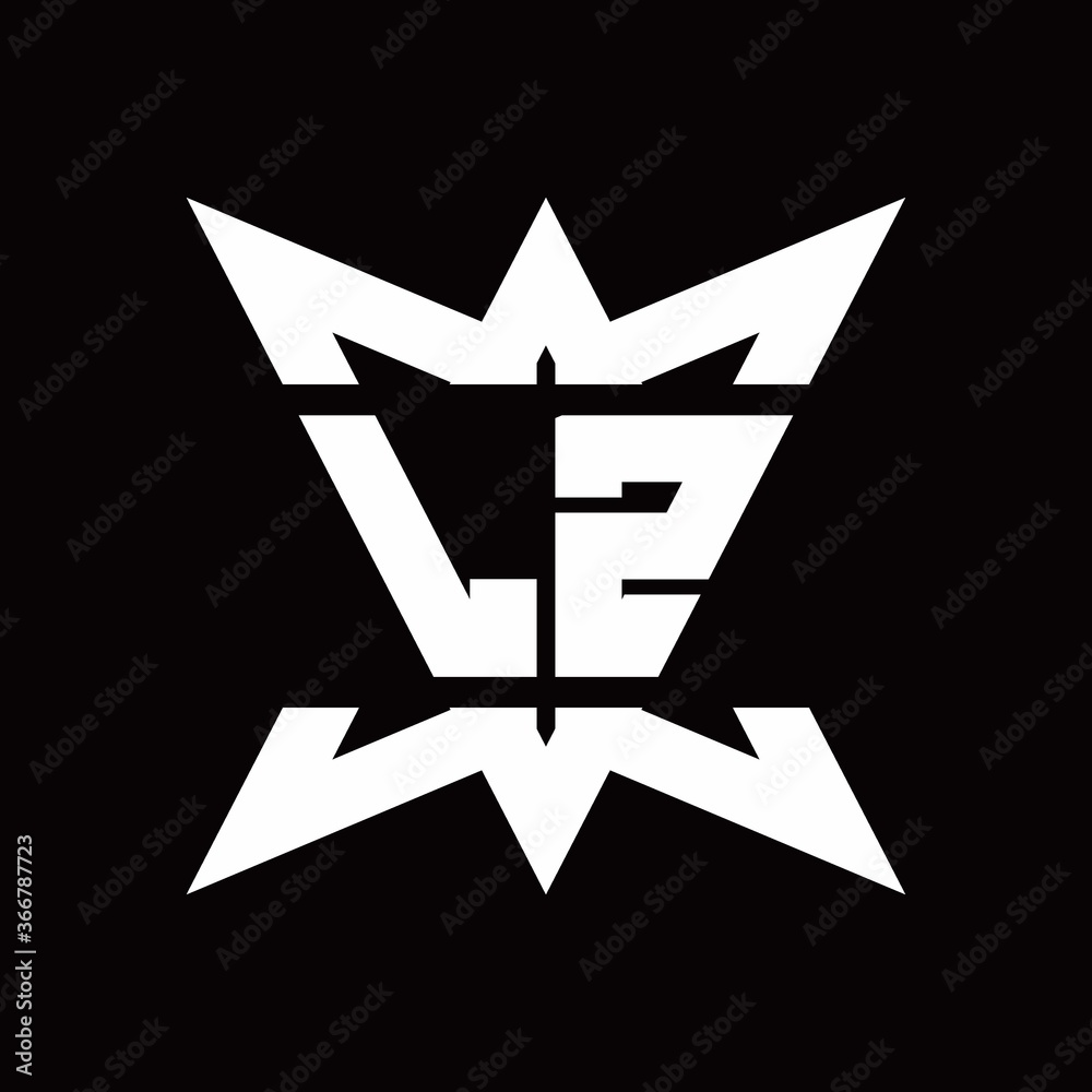 LZ Logo monogram with crown up down side design template LZ Logo monogram with crown up down side design template