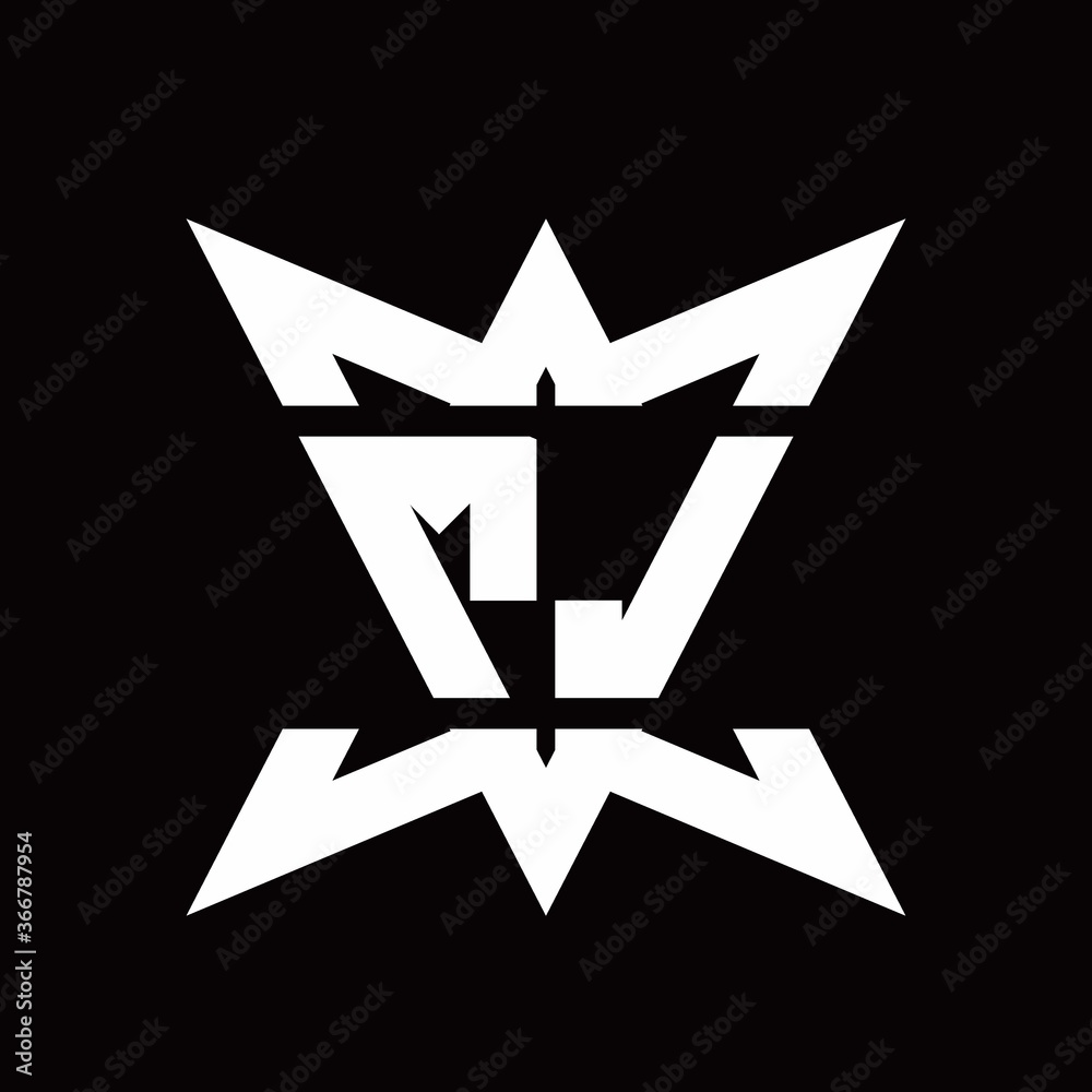 MJ MLogo monogram with crown up down side design template MJ MLogo monogram with crown up down side design template