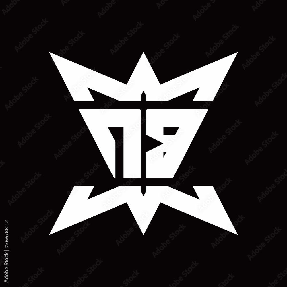 NB Logo monogram with crown up down side design template NB Logo monogram with crown up down side design template