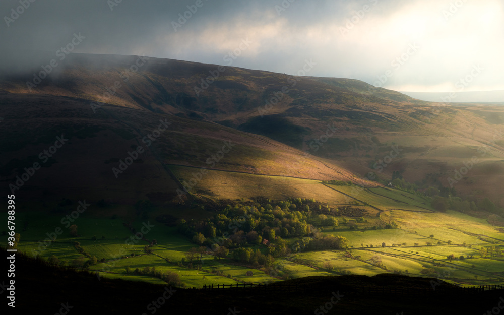 The first light and contrasting hills in the Peak District near Mam Tor. The first light and contrasting hills in the Peak District near Mam Tor.