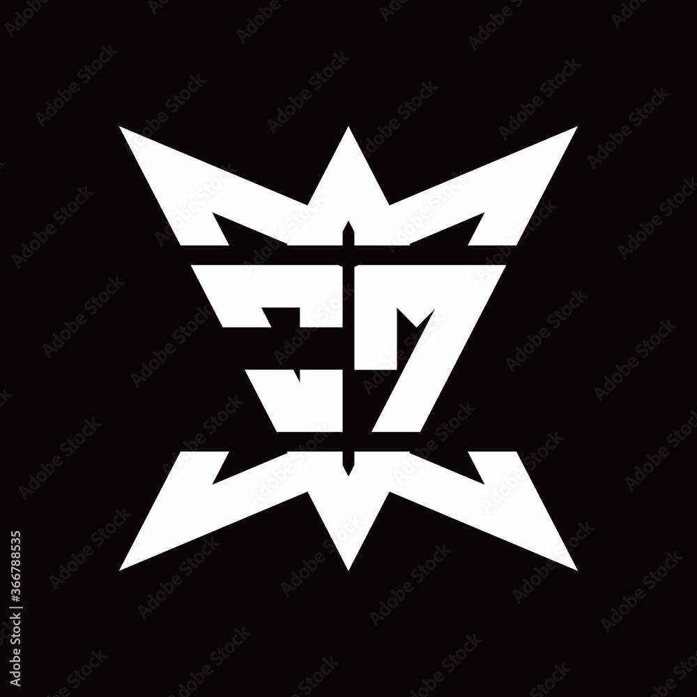 OM Logo monogram with crown up down side design template OM Logo monogram with crown up down side design template