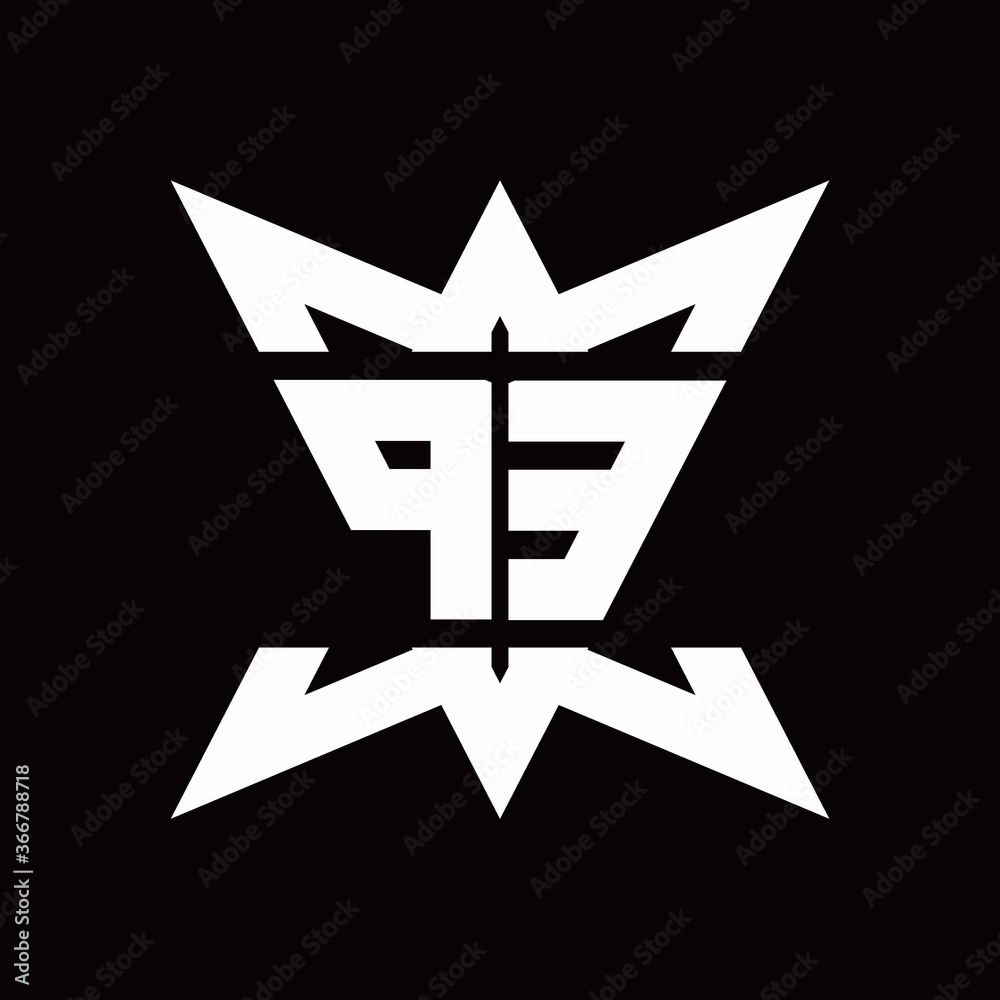 PE Logo monogram with crown up down side design template PE Logo monogram with crown up down side design template