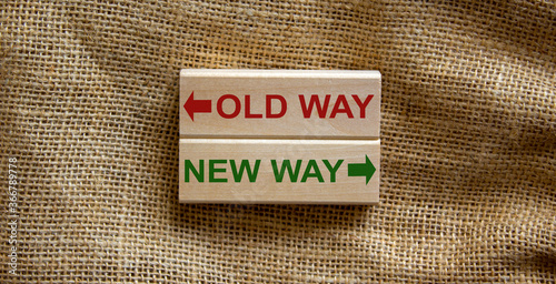 Fotografie Old way vs new way, improvement and change management business concept