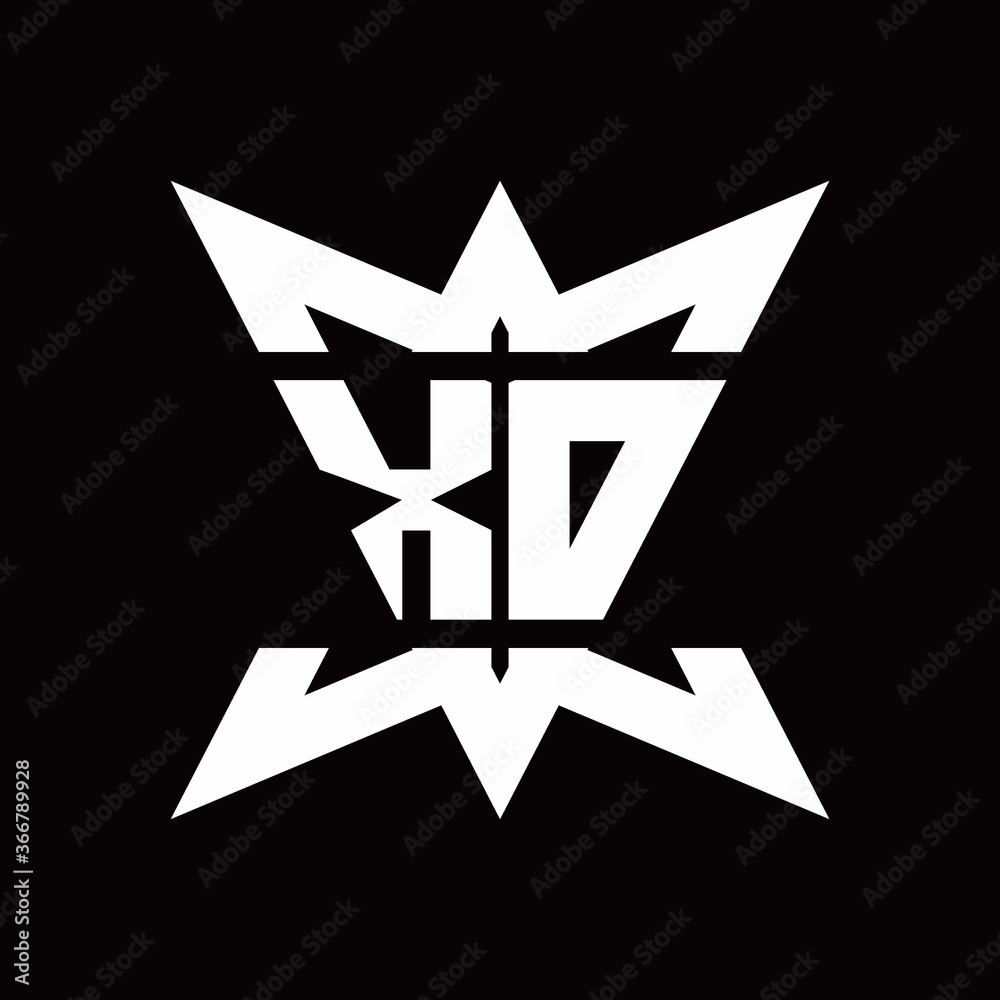 XD Logo monogram with crown up down side design template XD Logo monogram with crown up down side design template