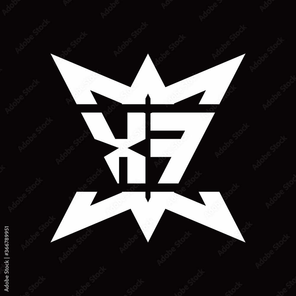 XF Logo monogram with crown up down side design template XF Logo monogram with crown up down side design template