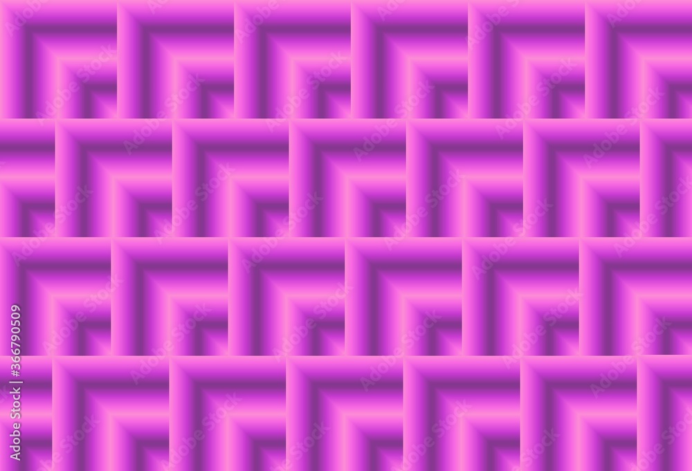 Seamless pattern with horizontal and vertical pink violet purple colored segments. 3d render Geometric Square Seamless fluorescent background. Glowing neon lights surface pattern optical illusion. Seamless pattern with horizontal and vertical pink violet purple colored segments. 3d render Geometric Square Seamless fluorescent background. Glowing neon lights surface pattern optical illusion.