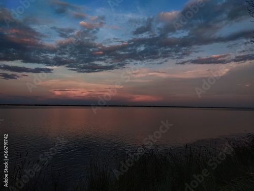 sunset over the river