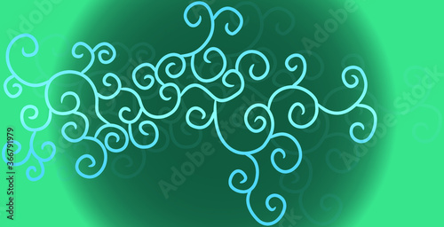vector illustration of an abstract blue background with florid design.