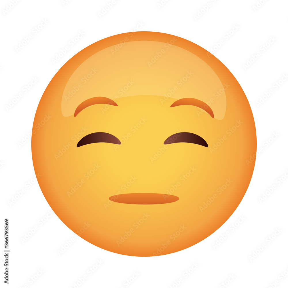 doubtful emoji face classic flat style icon