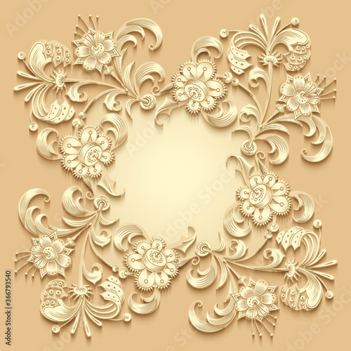Wallpaper Mural Floral vector vintage border Torontodigital.ca