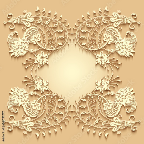 Wallpaper Mural Floral vector vintage border Torontodigital.ca
