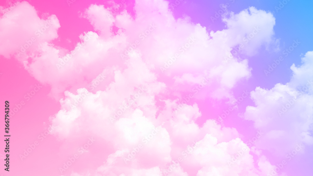 beauty abstract image freshness air multicolor on sky fluffy clouds  pastel on white cloud. colorful layer .