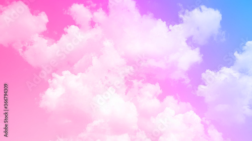 beauty abstract image freshness air multicolor on sky fluffy clouds pastel on white cloud. colorful layer .