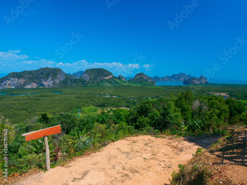 Overlook the jungle and islets in Phang Nga bay