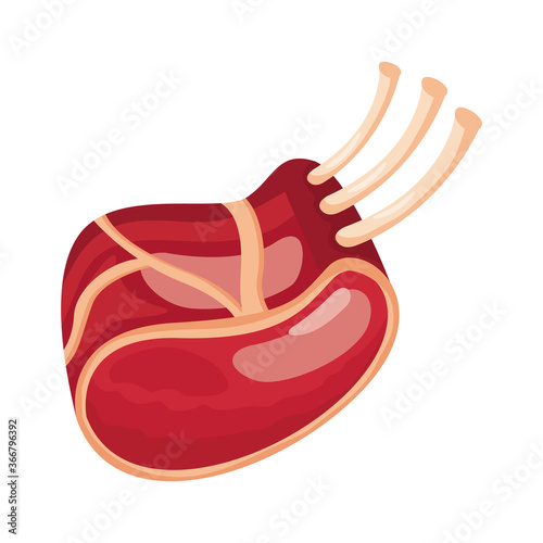 ribs meat cut detailed style icon