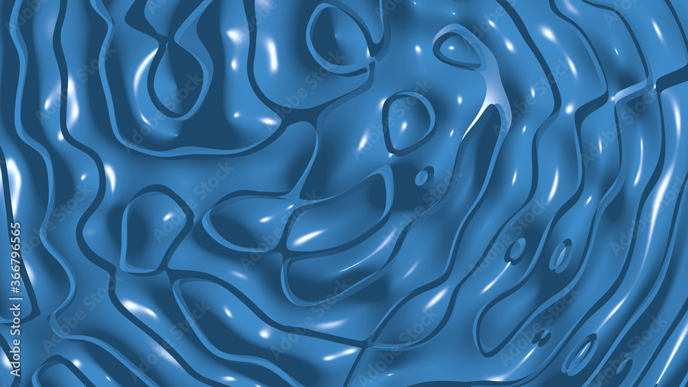 Uniform 3D abstract background of simple patterns of Sapphire color with lighting and shadows for various applications needing colorful areas. illustration and blue