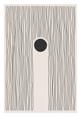 Papier peint photo Minimaliste art Tracé linéaire artistique aux courbes esquissées  © C Design Studio