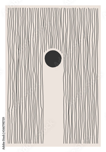 Trendy abstract creative minimalist artistic hand sketched line art composition