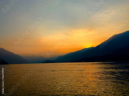 lake como sunset