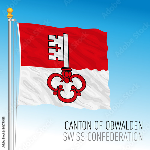 Canton of Obwalden, official flag, Switzerland, european country, vector illustration photo