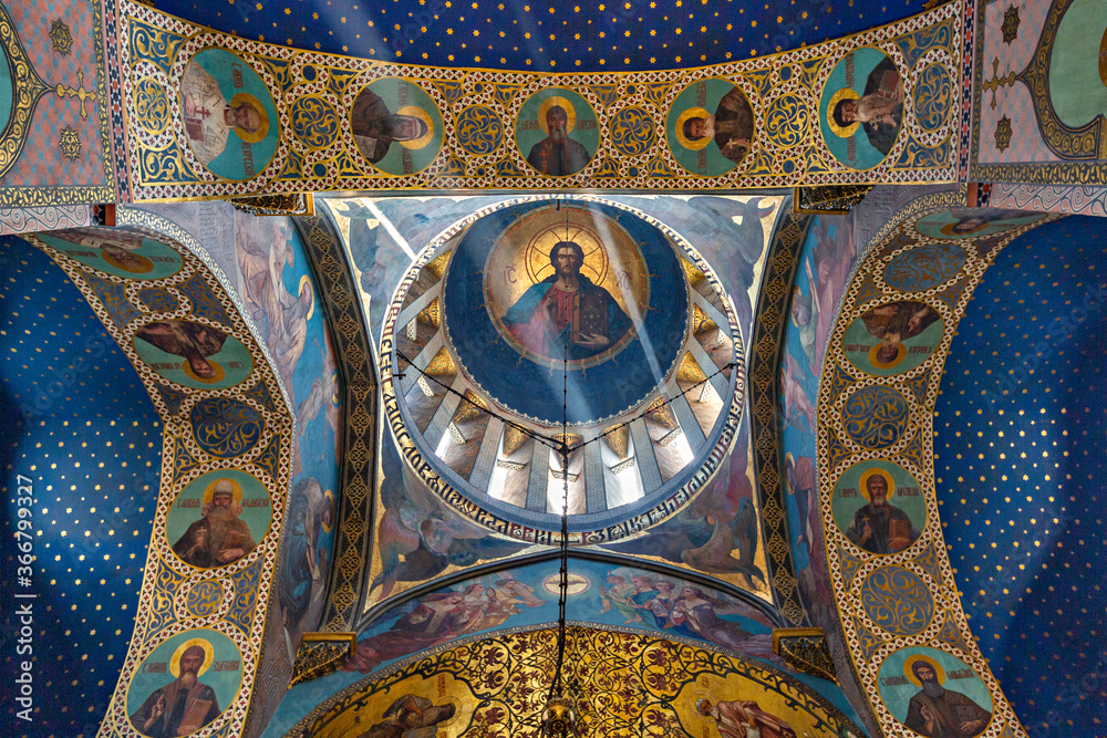 Ancient frescos in the historic church Sioni, in Tbilisi, Georgia