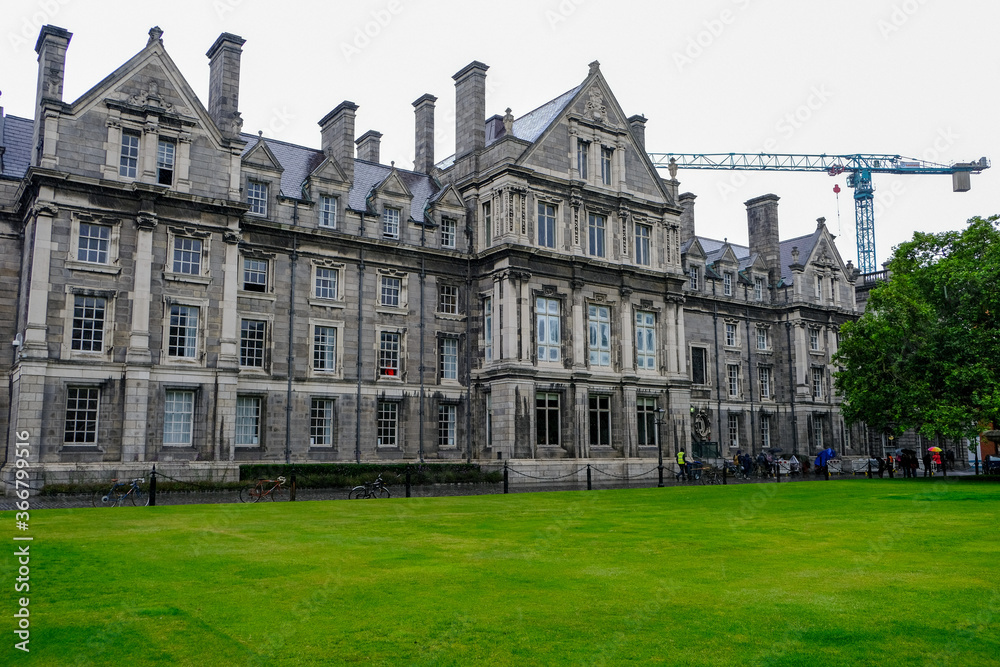 Dublin - August 2019: view of Trinity College