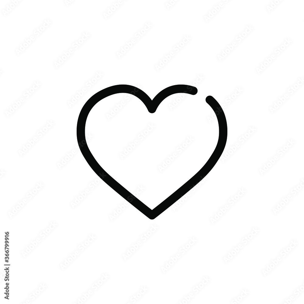 Simple heart line icon on the background. Simple heart line icon on the background.