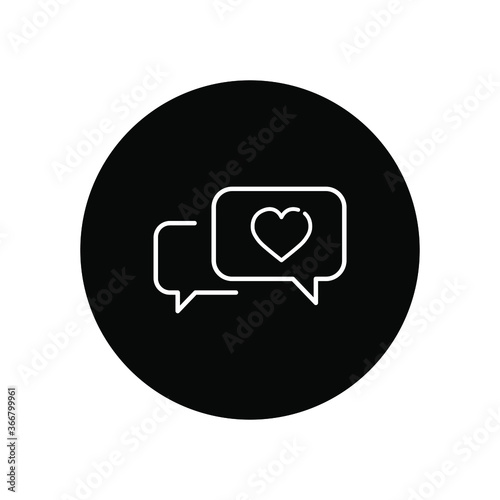 Speech bubbles, chat with lover line icon.