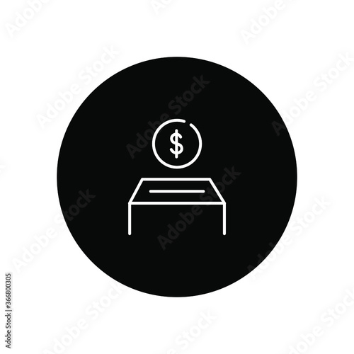 Make a donation line icon.