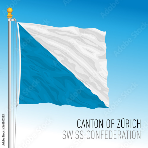 Canton of Zurich, official flag, Switzerland, european country, vector illustration photo