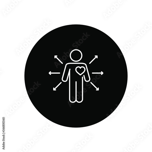 human in love line icon