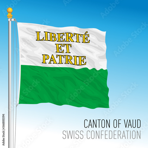 Canton of Vaud, official flag, Switzerland, european country, vector illustration photo