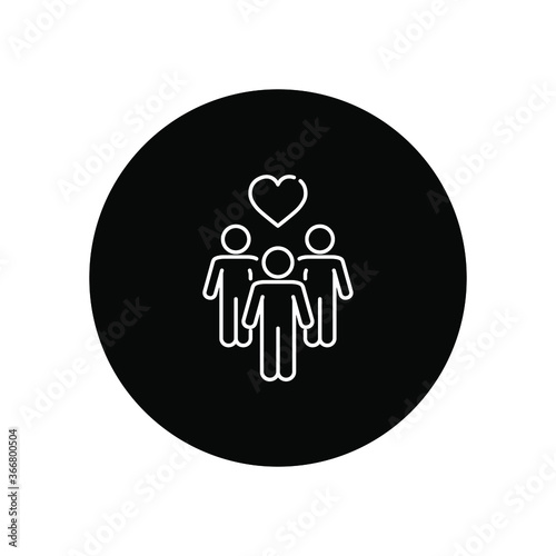 Family, group of people line icon.