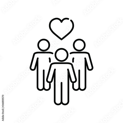 Family, group of people line icon.